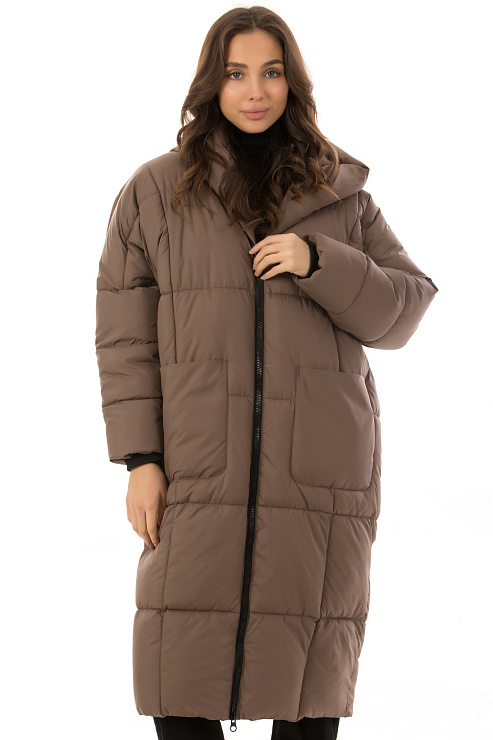 CHEERDUCK/MUD 04 КОРИЧНЕВЫЙ Пуховик женский CHEERDUCK цвет Коричневый