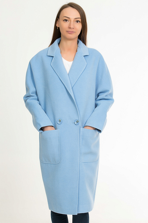 LABAROTORIES FENIOUX 681 ГОЛУБ. Пальто женское LABAROTORIES FENIOUX цвет Голубой