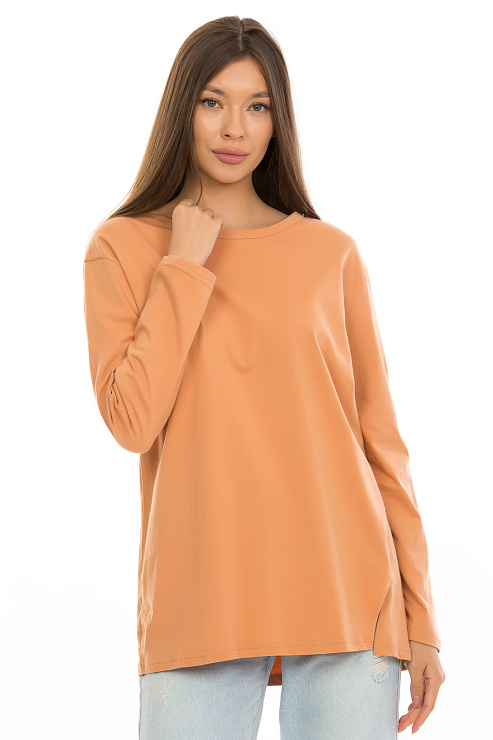 YY.SHOP 9290 КОРИЧН. Лонгслив CHEERDUCK цвет Оранжевый