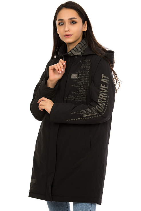 TANGCOI 7189 ЧЕРН. Плащ женский TANGCOI цвет Черный