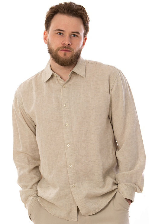 CHEERDUCK/4070 8127 БЕЖЕВЫЙ Рубашка мужская CHEERDUCK цвет Бежевый