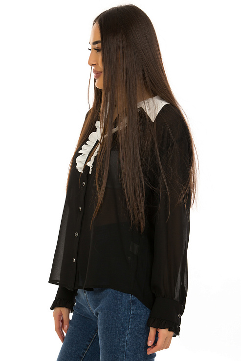 CHEERDUCK/2C19 970 ЧЕРНЫЙ Блуза женская CHEERDUCK цвет Черный