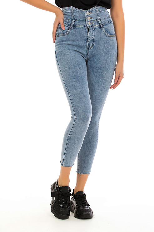 CHEER&DUCK/Sy 6118 ГОЛУБ. Джинсы женские CHEERDUCK цвет Голубой