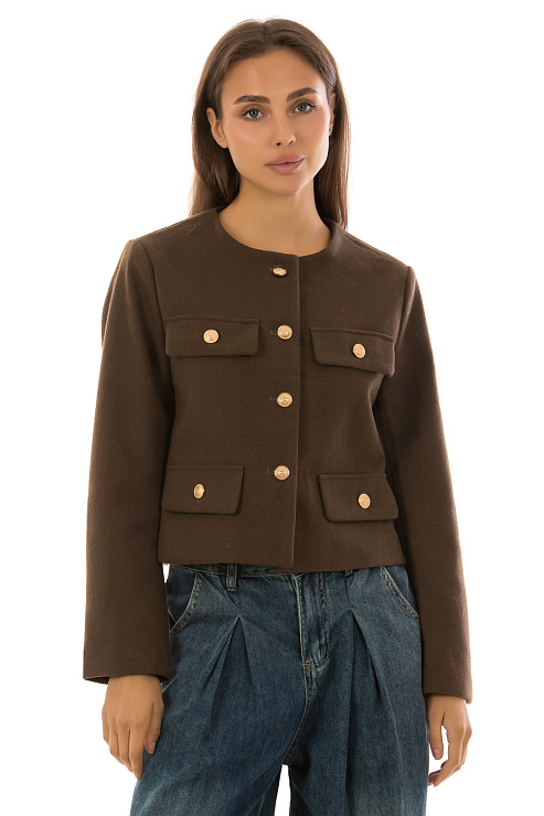 CHEERDUCK/2C19 9601 КОРИЧНЕВЫЙ Жакет женский CHEERDUCK цвет Коричневый