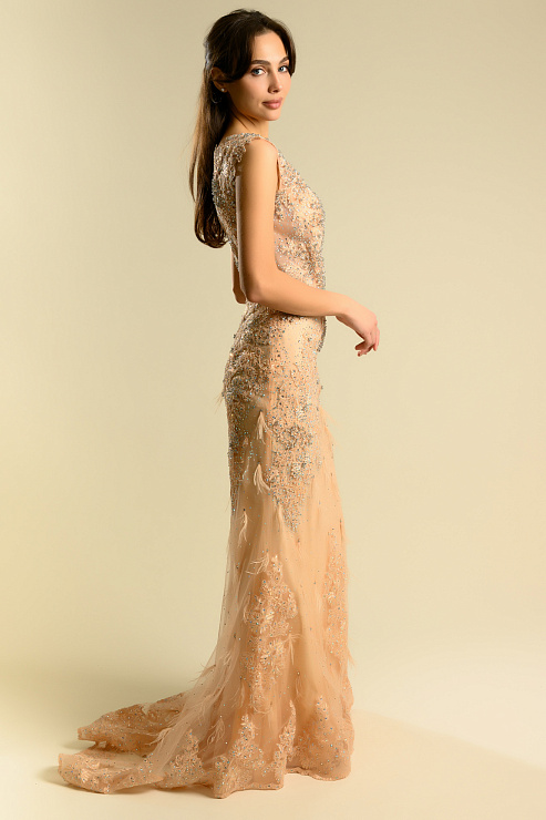 BELLABOA 1022 БЕЖЕВЫЙ Вечернее платье BELLABOA цвет Бежевый