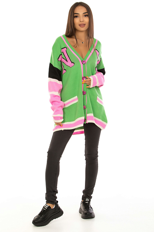 CHEERDUCK 7003 ЗЕЛЕНЫЙ Кардиган женский CHEERDUCK цвет Зеленый