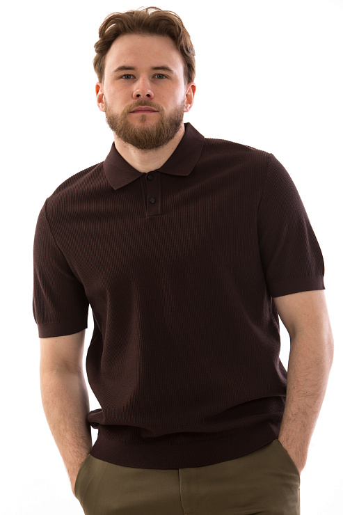 CHEERDUCK/4070 9009 КОРИЧНЕВЫЙ Поло мужское CHEERDUCK цвет Коричневый