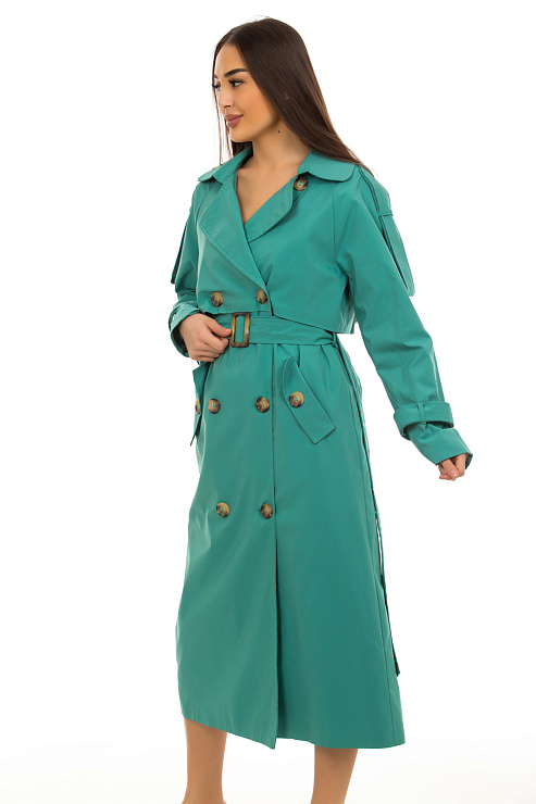 CHEERDUCK/NUR 531 ЗЕЛЕНЫЙ Тренч женский CHEERDUCK цвет Зеленый