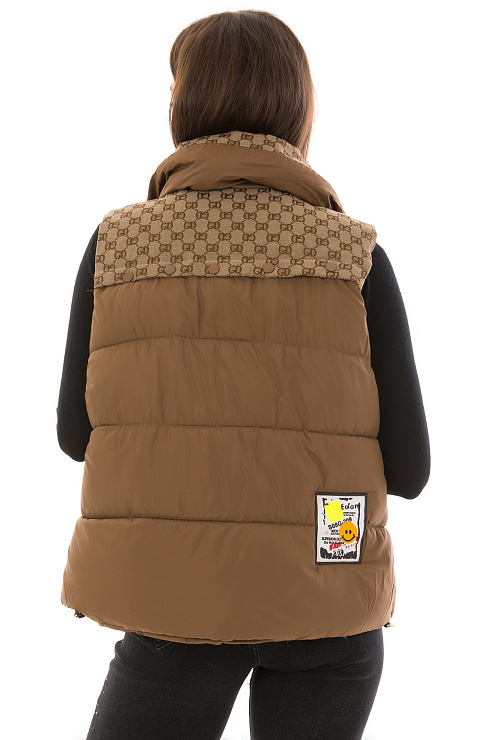 CHEERDUCK/2C22 6515 КОРИЧНЕВЫЙ Жилет женский CHEERDUCK цвет Коричневый