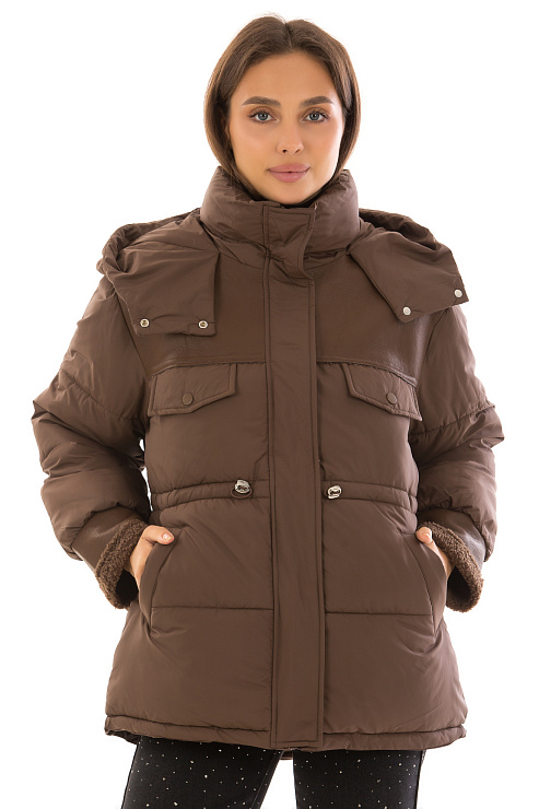 CHEERDUCK/2C22 A926 КОРИЧНЕВЫЙ Куртка женская CHEERDUCK цвет Коричневый