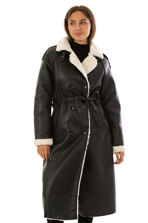 CHEERDUCK/2030 676-1 ЧЕРНЫЙ Дубленка женская CHEERDUCK цвет Черный