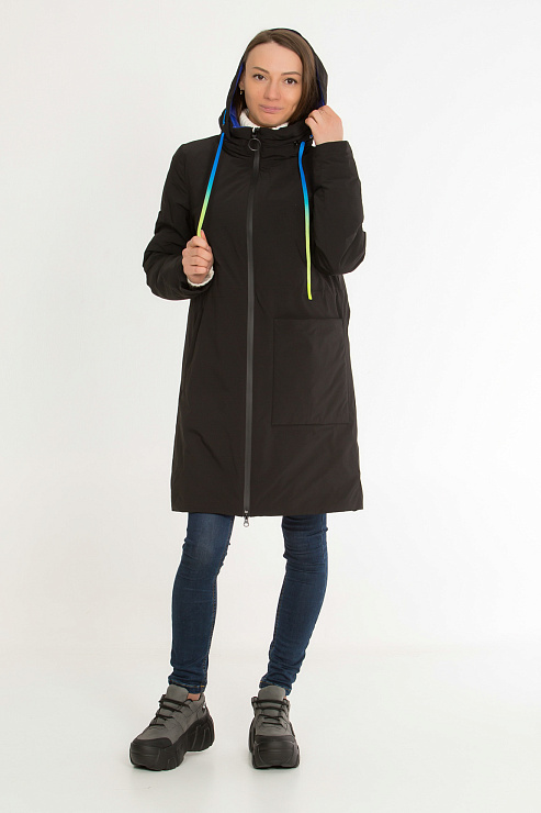 TOWMY 6075 ЧЕРН. Плащ женский TOWMY цвет Черный