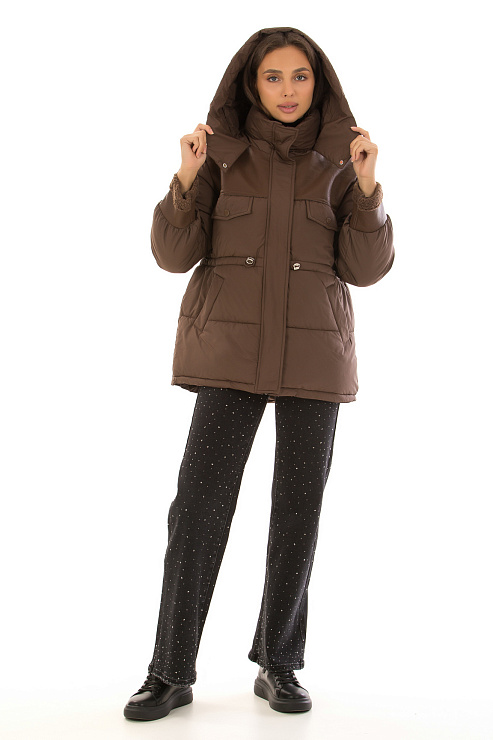 CHEERDUCK/2C22 A926 КОРИЧНЕВЫЙ Куртка женская CHEERDUCK цвет Коричневый