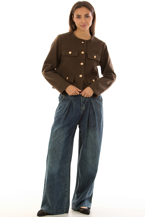 CHEERDUCK/2C19 9601 КОРИЧНЕВЫЙ Жакет женский CHEERDUCK цвет Коричневый