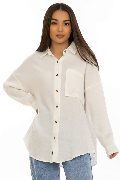 CHEERDUCK/2C19 8131 БЕЛЫЙ Рубашка женская CHEERDUCK цвет Белый