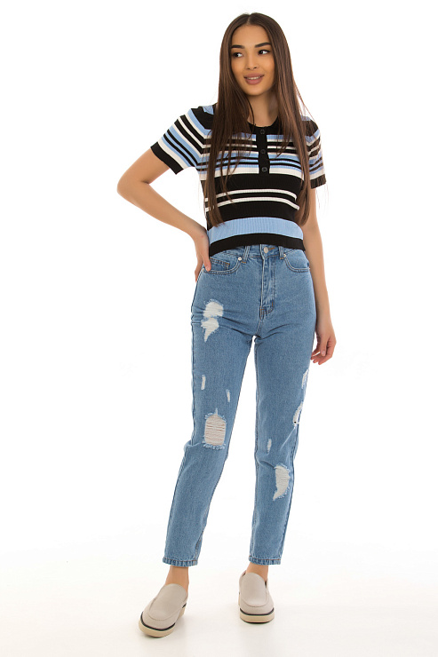 CHEERDUCK 6659 ГОЛУБОЙ Джинсы женские CHEERDUCK цвет Голубой