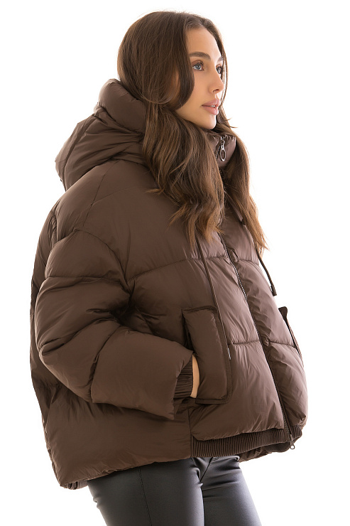 TOWMY A015 КОРИЧНЕВЫЙ Пуховик женский TOWMY цвет Коричневый