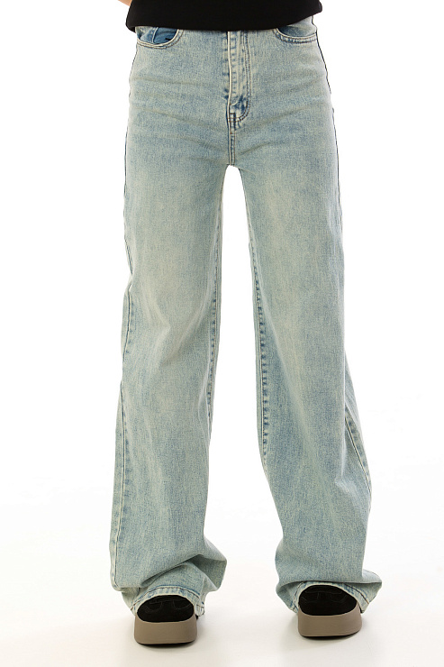 Fashion 2902 ГОЛУБОЙ Джинсы женские FASHION цвет Голубой