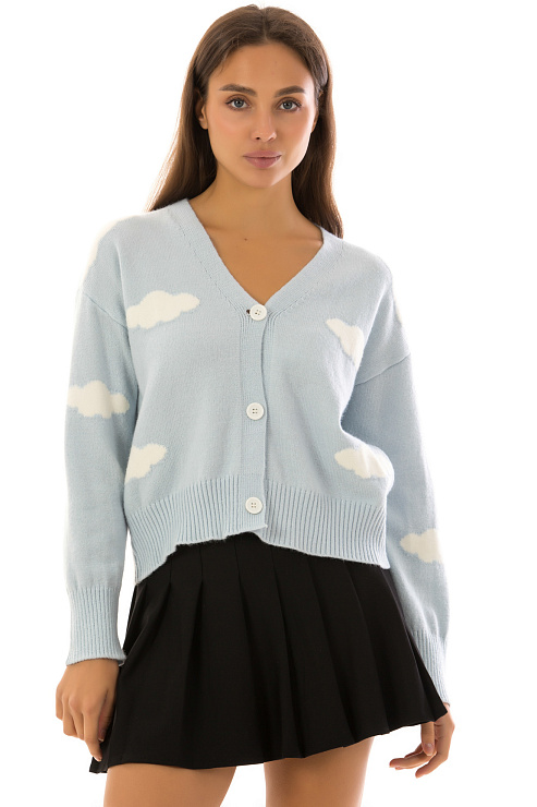 CHEERDUCK/HB 2397 ГОЛУБОЙ Кардиган женский CHEERDUCK цвет Голубой