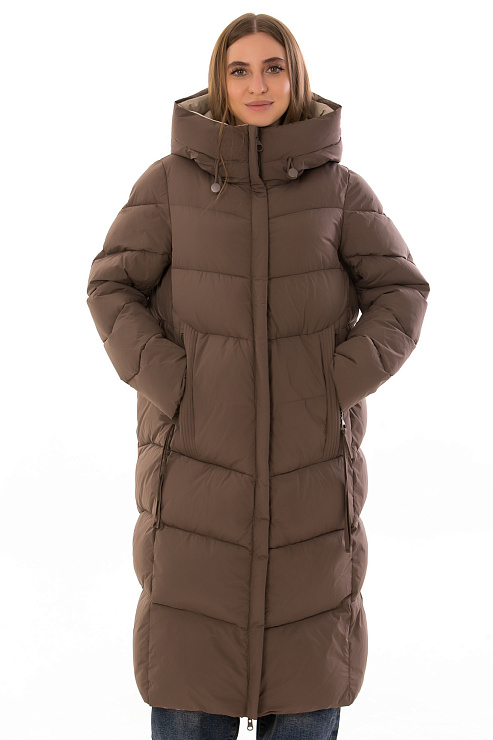 TOWMY C497 КОРИЧНЕВЫЙ Пуховик женский TOWMY цвет Коричневый