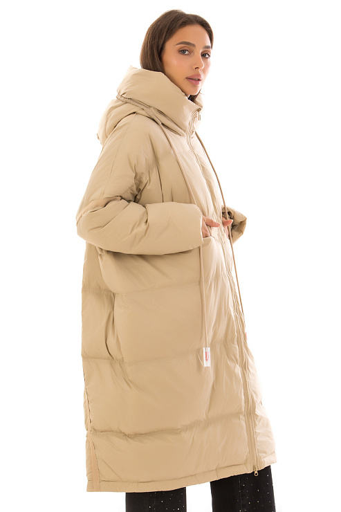 CHEERDUCK/2C22 G19-1 БЕЖЕВЫЙ Пуховик женский CHEERDUCK цвет Бежевый