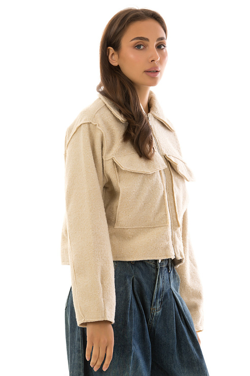 CHEERDUCK/2C19 219 БЕЖЕВЫЙ Бомбер женский CHEERDUCK цвет Бежевый