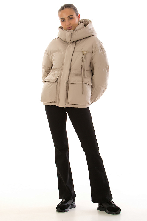 CHEERDUCK/2030 1103 БЕЖЕВЫЙ Пуховик женский CHEERDUCK цвет Бежевый