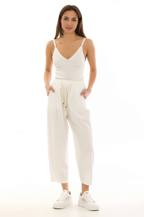 CHEERDUCK/2025 Б2821 БЕЛЫЙ Брюки женские CHEERDUCK цвет Белый