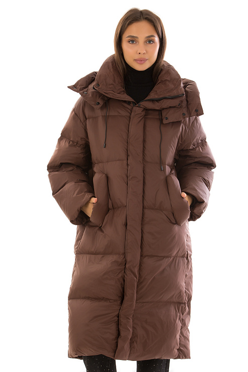 CHEERDUCK/5078 G-20 КОРИЧНЕВЫЙ Пуховик женский CHEERDUCK цвет Коричневый