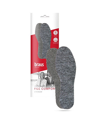 BRAUS Стельки осенне-зимние FILC COMFORT (войлок+латекс) р.35-36 BRAUS цвет 