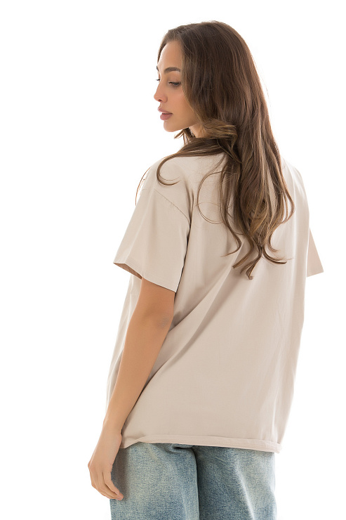 CHEERDUCK/VS FY-104 БЕЖЕВЫЙ Футболка женская CHEERDUCK цвет Бежевый