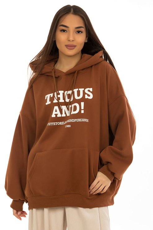 CHEERDUCK/NEW 297-1 КОРИЧНЕВЫЙ Худи  CHEERDUCK цвет Коричневый