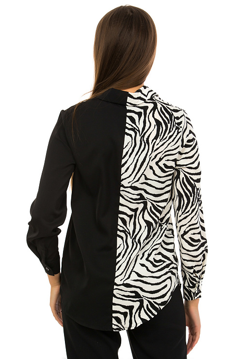 CHEER&DUCK/2C19 2165 ЧЕРН/ БЕЛ. Блуза женская CHEERDUCK цвет Черный