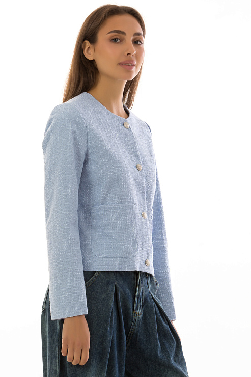 CHEERDUCK/2C19 9601-1 ГОЛУБОЙ Жакет женский CHEERDUCK цвет Голубой