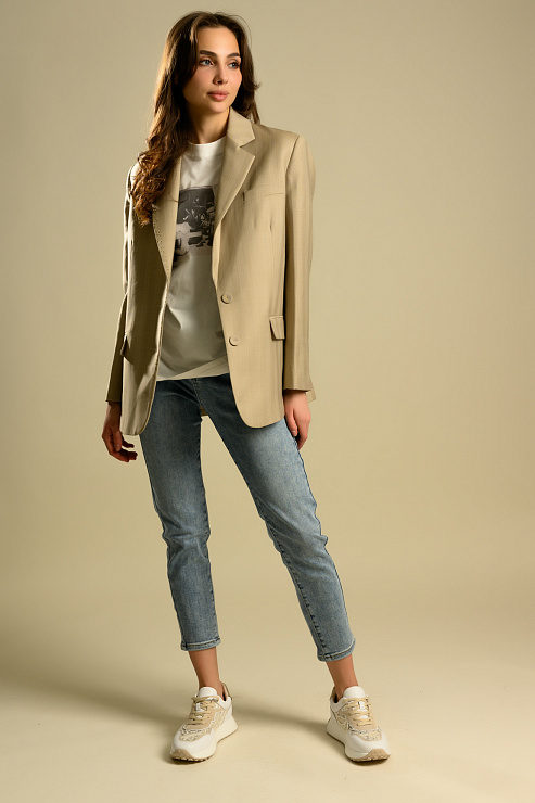 BELLABOA 111-136 БЕЖЕВЫЙ Пиджак женский BELLABOA цвет Бежевый