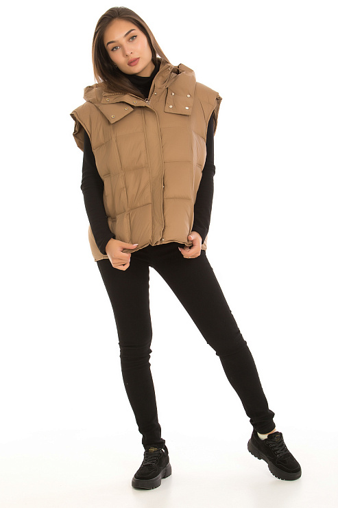 CHEERDUCK/2030 9514 КОРИЧНЕВЫЙ Жилет женский CHEERDUCK цвет Коричневый