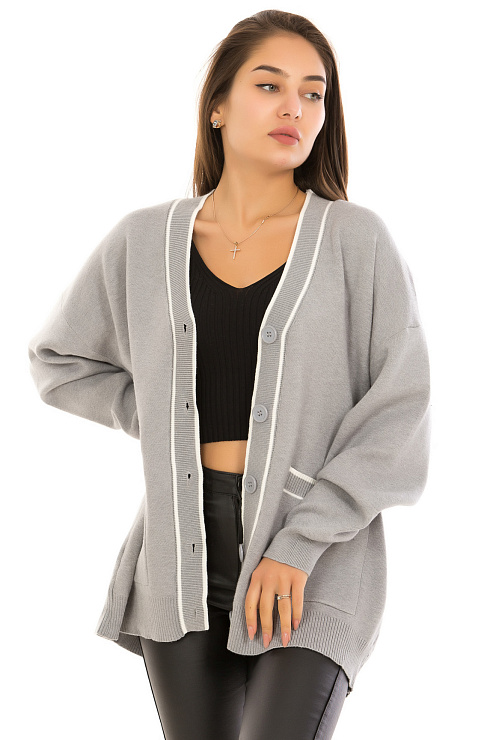 CHEERDUCK/11011 2395 СЕРЫЙ Кардиган женский CHEERDUCK цвет Серый