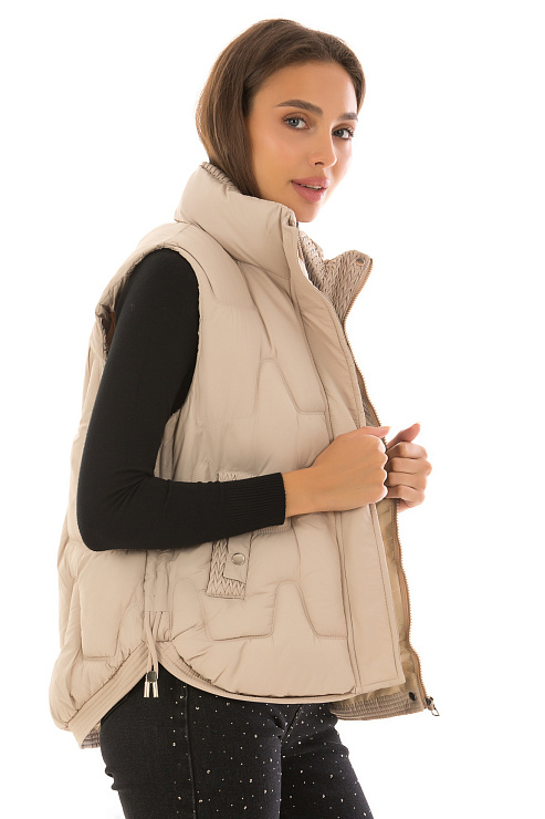 CHEERDUCK/2C22 601 БЕЖЕВЫЙ Жилет женский CHEERDUCK цвет Бежевый