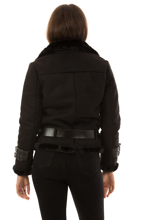 CHEERDUCK/2030 F2141 ЧЕРНЫЙ Дубленка женская CHEERDUCK цвет Черный