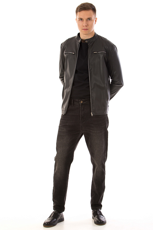 CHEERDUCK/6088 К2904 ЧЕРНЫЙ Куртка кожаная мужская CHEERDUCK цвет Черный