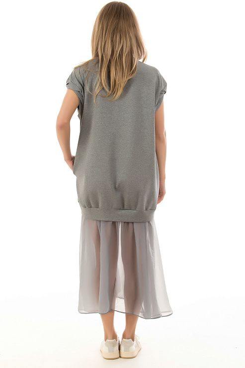 CHEERDUCK/237 P2025 СЕРЫЙ Платье  CHEERDUCK цвет Серый