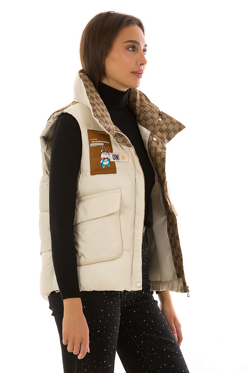 CHEERDUCK/2C22 6515 БЕЖЕВЫЙ Жилет женский CHEERDUCK цвет Бежевый