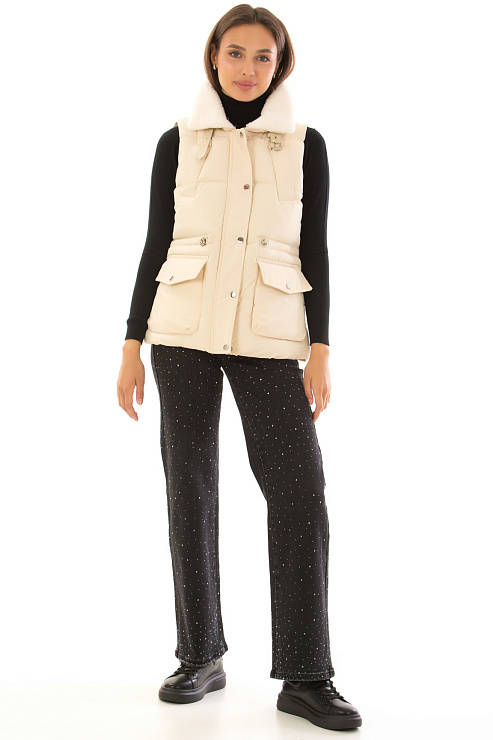 CHEERDUCK/2C22 10-1 БЕЖЕВЫЙ Жилет женский CHEERDUCK цвет Молочный