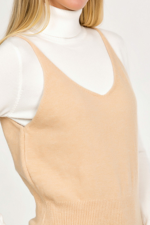 CHEER&DUCK/WWOLLENS 25 БЕЖ. Майка женская CHEERDUCK цвет Бежевый