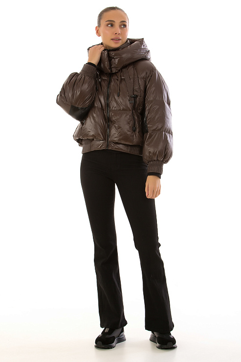 CHEERDUCK/2030 8639 КОРИЧНЕВЫЙ Пуховик женский CHEERDUCK цвет Коричневый