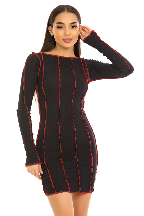 CHEERDUCK/YM 595 ЧЕРНЫЙ Платье  CHEERDUCK цвет Черный