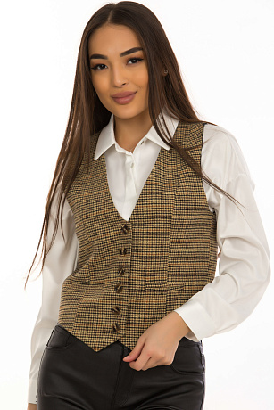CHEERDUCK/2C19 109 КОРИЧНЕВЫЙ Жилет женский CHEERDUCK цвет Коричневый