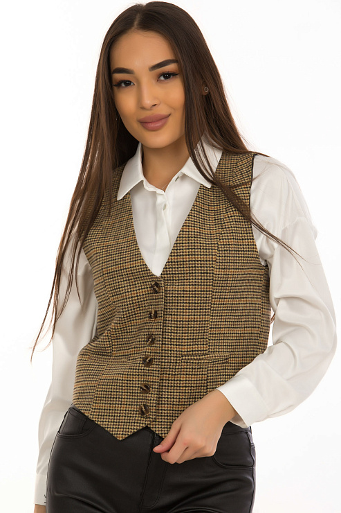 CHEERDUCK/2C19 109 КОРИЧНЕВЫЙ Жилет женский CHEERDUCK цвет Коричневый