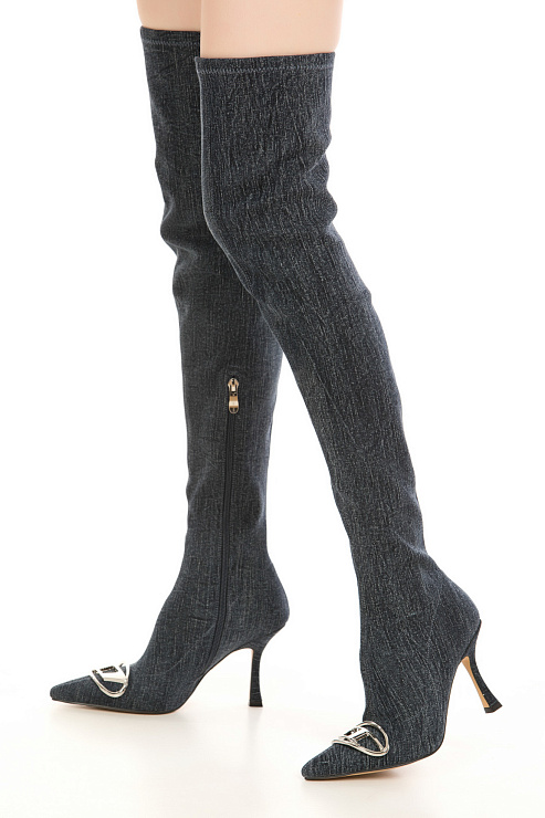 Ботфорты на каблуке SERGIO MANCHOT цвет Синий