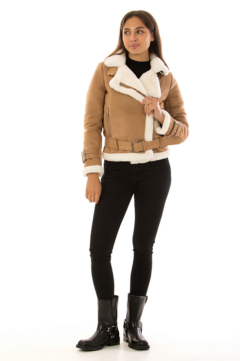 CHEERDUCK/2030 F2141 КОРИЧНЕВЫЙ Дубленка женская CHEERDUCK цвет Коричневый